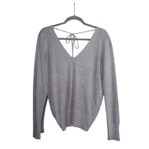 Elegant Gray V-Neck Sweater